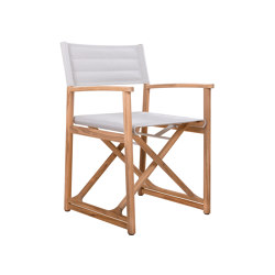 Vera Teak Padded Director's Chair - Winter | Chaises | Design Pergola