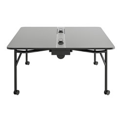 DOUBLE FOLDING WORKBENCH WITH ELECTRIFICATION | Mesas contract | HOWE