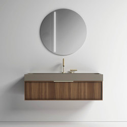 ViaVeneto Frame | Cabinet with Drawer and Countertop Sink in Cristalplant, Length 90 cm | Meubles sous-lavabo | Falper