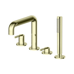 Nara | Deck Mounted 4 Hole Bath Shower Mixer | Bath taps | BAGNODESIGN