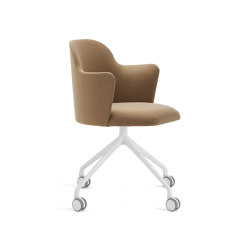 Aleta chair - pyramid swivel base with casters & armrest | Stühle | viccarbe