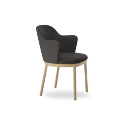 Aleta chair - four wooden legs base with armrest | Chairs | viccarbe