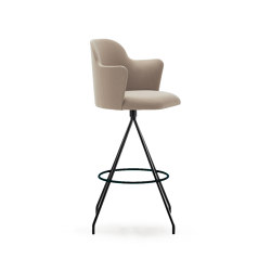 Aleta stool - swivel base bar height & high backrest with armrest | Sgabelli bancone | viccarbe