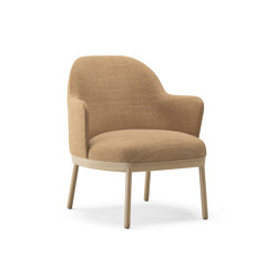 Aleta lounge chair with wooden base & armrest | Armchairs | viccarbe