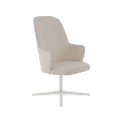 Aleta Executive chair - flat swivel base back in wood | Chairs | viccarbe