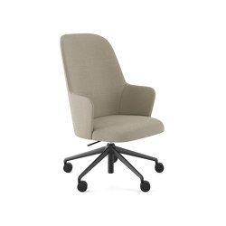 Aleta Executive chair - five casters aluminium base upholstered | Stühle | viccarbe