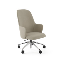 Aleta Executive chair - five casters aluminium base upholstered | Sedie | viccarbe