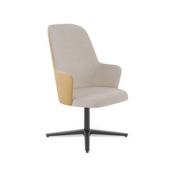 Aleta Executive chair - flat swivel base back in wood | Stühle | viccarbe