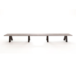 Trestle bench - double & smooth upholstery