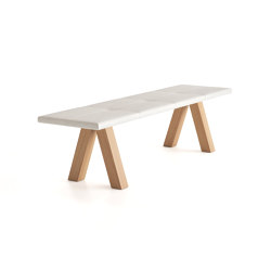 Bancada Trestle - simple con tapizado liso | Benches | viccarbe