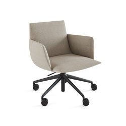 Silla Noha con base de cinco ruedas de aluminio | Chairs | viccarbe