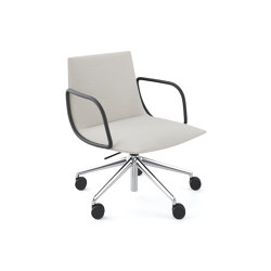 Silla Noha con base de cinco ruedas de aluminio | Chairs | viccarbe