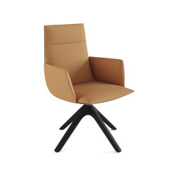 Silla Noha Executive con base giratoria de madera | Sillas | viccarbe