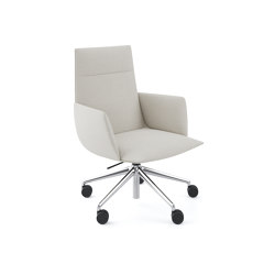 Silla Noha Executive con base cinco ruedas de aluminio | Chairs | viccarbe