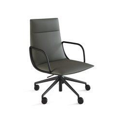 Noha Executive chair with five casters aluminium base | Sedie | viccarbe