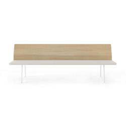 Torii bench 240 upholstered seat & stained backrest | Bancs | viccarbe