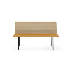 Torii bench 140 upholstered seat & stained backrest | Sitzbänke | viccarbe