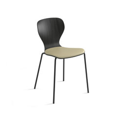 Ears chair - four metal legs base & cushion | Stühle | viccarbe