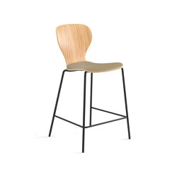 Ears stool - counter height stained with cushion | Barhocker | viccarbe