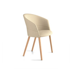 Copa chair - four wooden legs base & smooth upholstery | Chairs | viccarbe