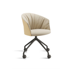 Copa chair - pyramid swivel with casters base & soft upholstery | Chaises | viccarbe