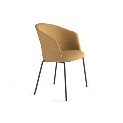 Copa chair - four metal legs base & smooth upholstery | Chairs | viccarbe