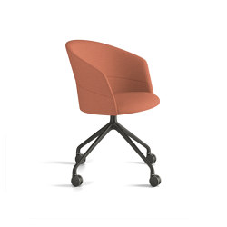 Silla Copa - base giratoria piramidal con ruedas y tapizado liso | Office chairs | viccarbe