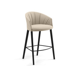 Copa stool - four wooden legs base counter height soft upholstery | Sgabelli bancone | viccarbe