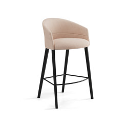 Copa stool - four wooden legs base counter height smooth upholstery