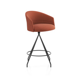 Copa stool - swivel base counter height smooth upholstery | Taburetes de bar | viccarbe