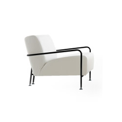 Colubi lounge chair with metal armrest