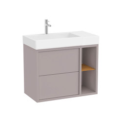 Tura | Vanity unit | Light noble grey | Single wash basins | Roca