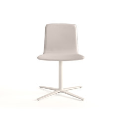 Silla Klip - base giratoria plana y asiento tapizado liso