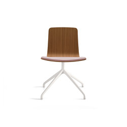 Klip chair - pyramid swivel base & stained / lacquered seat with cushion | Sedie | viccarbe