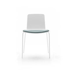 Klip chair - four metal legs base & stained / lacquered seat with cushion | Chaises | viccarbe