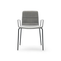 Klip chair - four metal legs base & lined upholstery | Chairs | viccarbe