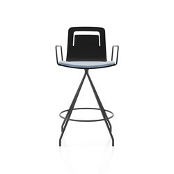 Klip stool - swivel base counter height & lacquered seat with handle and cushion | Bar stools | viccarbe