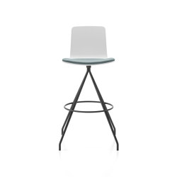 Klip stool - swivel base bar height & lacquered seat with cushion | Sgabelli bancone | viccarbe