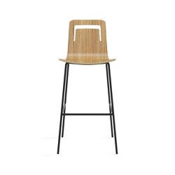 Klip stool - fixed base bar height & stained seat with handle | Sgabelli bancone | viccarbe