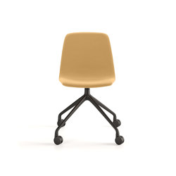 Maarten chair - pyramid swivel base with casters & smooth upholstery | Stühle | viccarbe