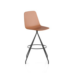 Maarten Plastic stool - swivel base bar height & high backrest | Barhocker | viccarbe