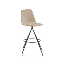 Maarten Plastic stool - swivel base bar height & high backrest with cushion | Tabourets de bar | viccarbe