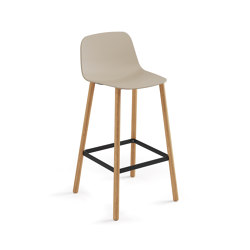 Taburete Maarten Plastic - base cuatro patas de madera altura counter | Bar stools | viccarbe