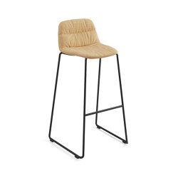 Maarten stool - sled base bar height & soft upholstery | Barhocker | viccarbe