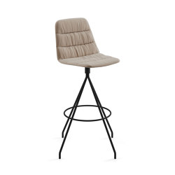 Taburete Maarten - base giratoria altura bar & respaldo alto tapizado soft | Bar stools | viccarbe