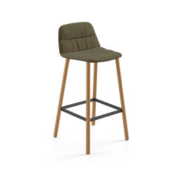 Taburete Maarten - base cuatro patas de madera altura counter & tapizado soft | Bar stools | viccarbe