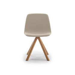 Silla Maarten - base giratoria de madera y asiento tapizado liso