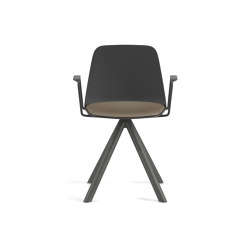 Maarten Plastic chair - wooden swivel base with cushion | Stühle | viccarbe