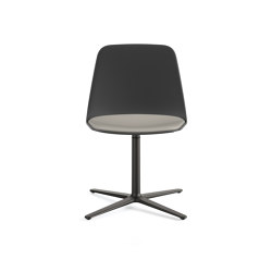 Maarten Plastic chair - flat swivel base with cushion | Chairs | viccarbe