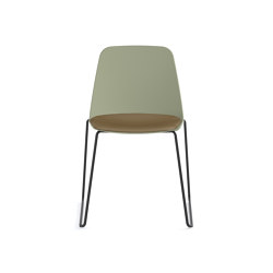 Maarten Plastic chair - sled base with cushion | Stühle | viccarbe